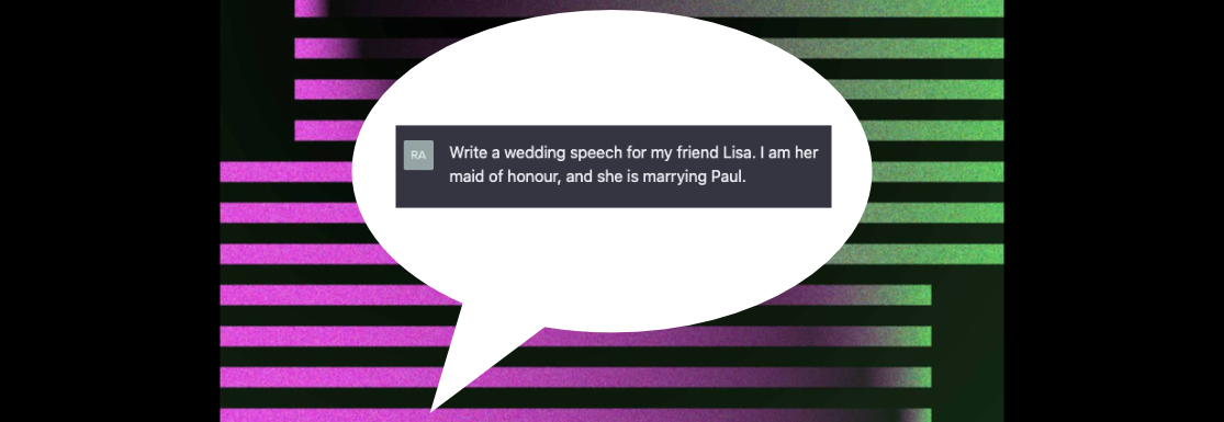 Chat GPT wedding speech prompt