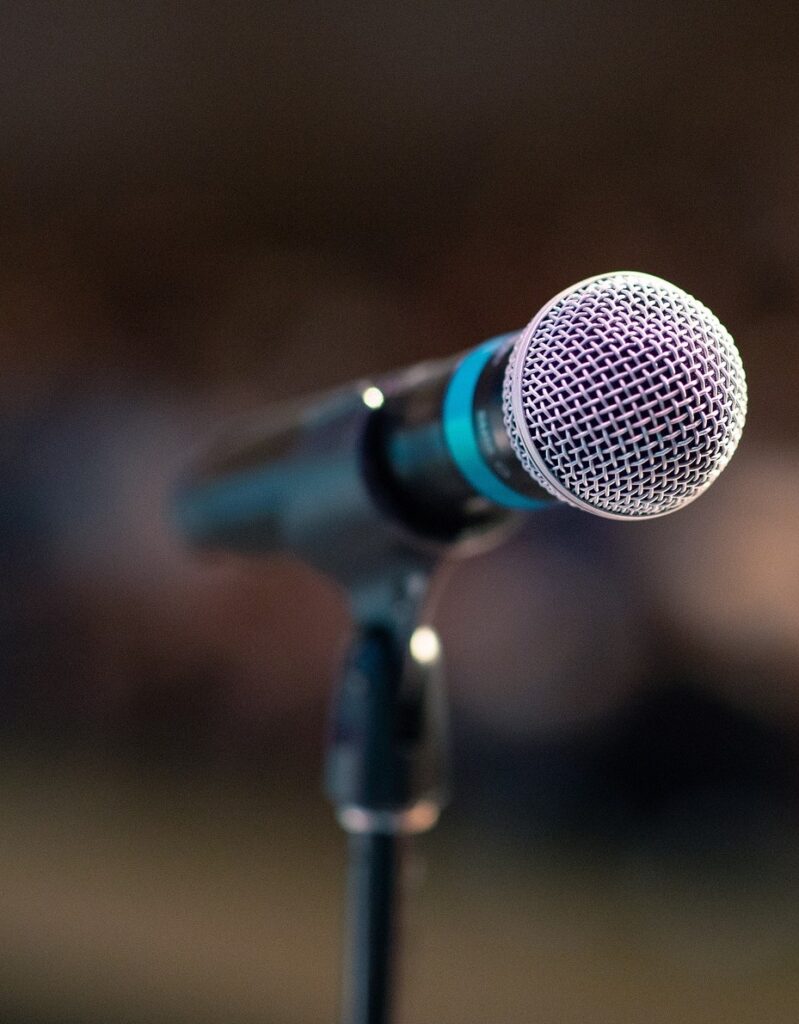 Microphone for maid of honour speech